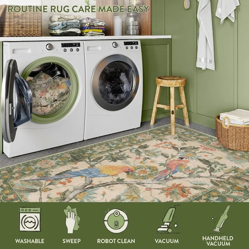 Floral Birds Carpets for Living Room Home Decor Bedroom Bedside Rug Soft Non Slip Machine Washable Floor Mat Ковер Tapis السجاد - Image 6