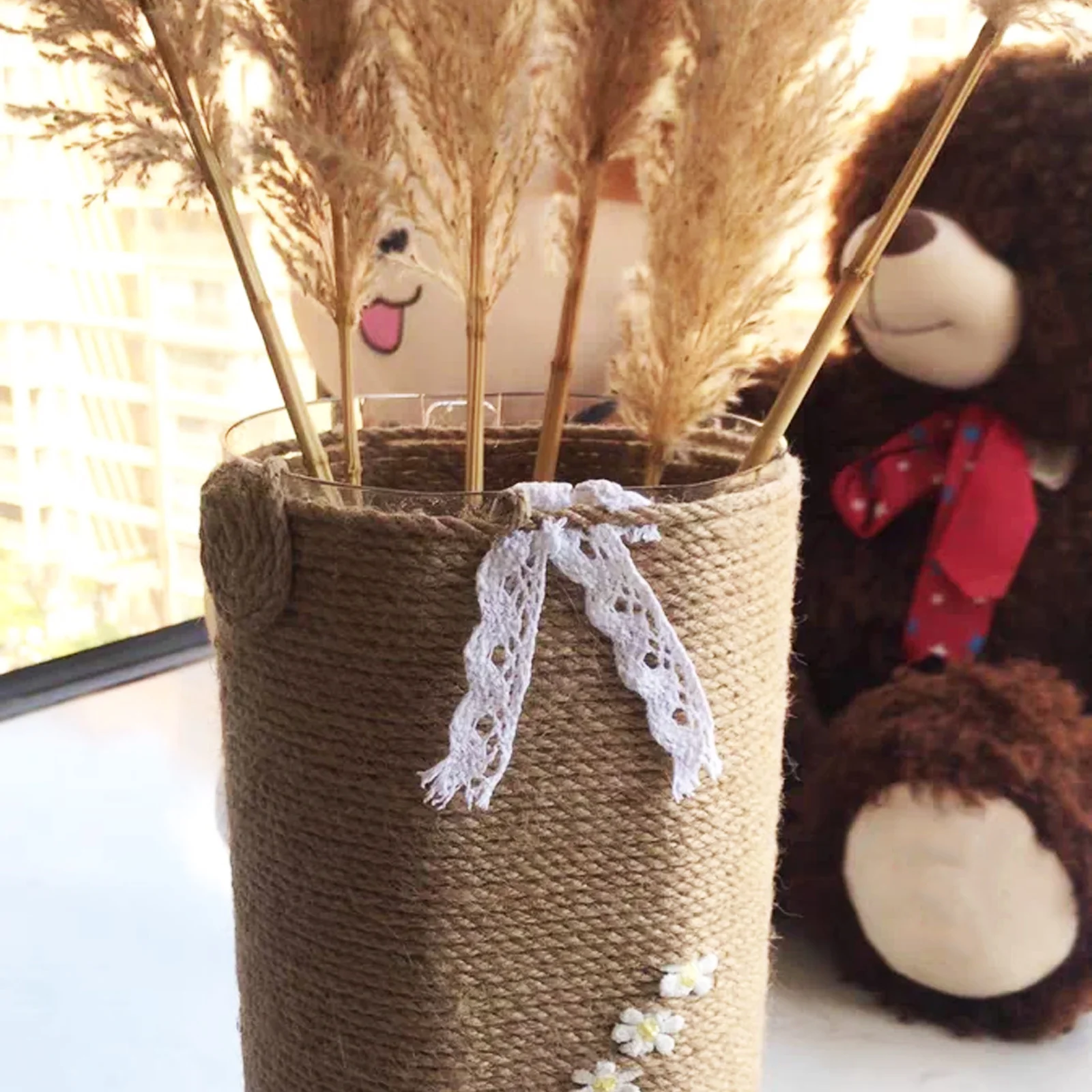 

Rope Twisted Twine Decoration Wedding Jute Crafts Thin Khaki Hemp Hand-crafted Ropes