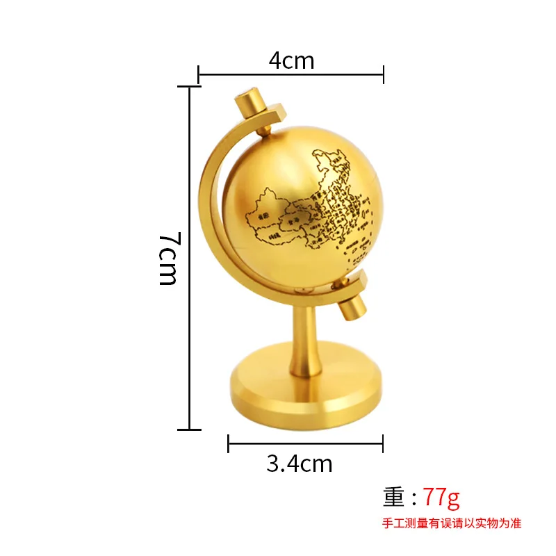 Brass Globe Rotatable Craft Office Living Room Desktop Ornament Home Wine Cabinet Entrance Decoration Gift