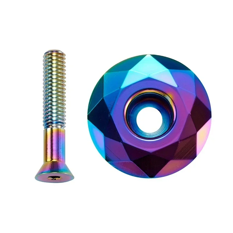 MTB Road Bike Bicycle Bowl Cover Titanium-plated Headset Cover Bike Stem Top Cap Headset 28.6mm 1 1/8