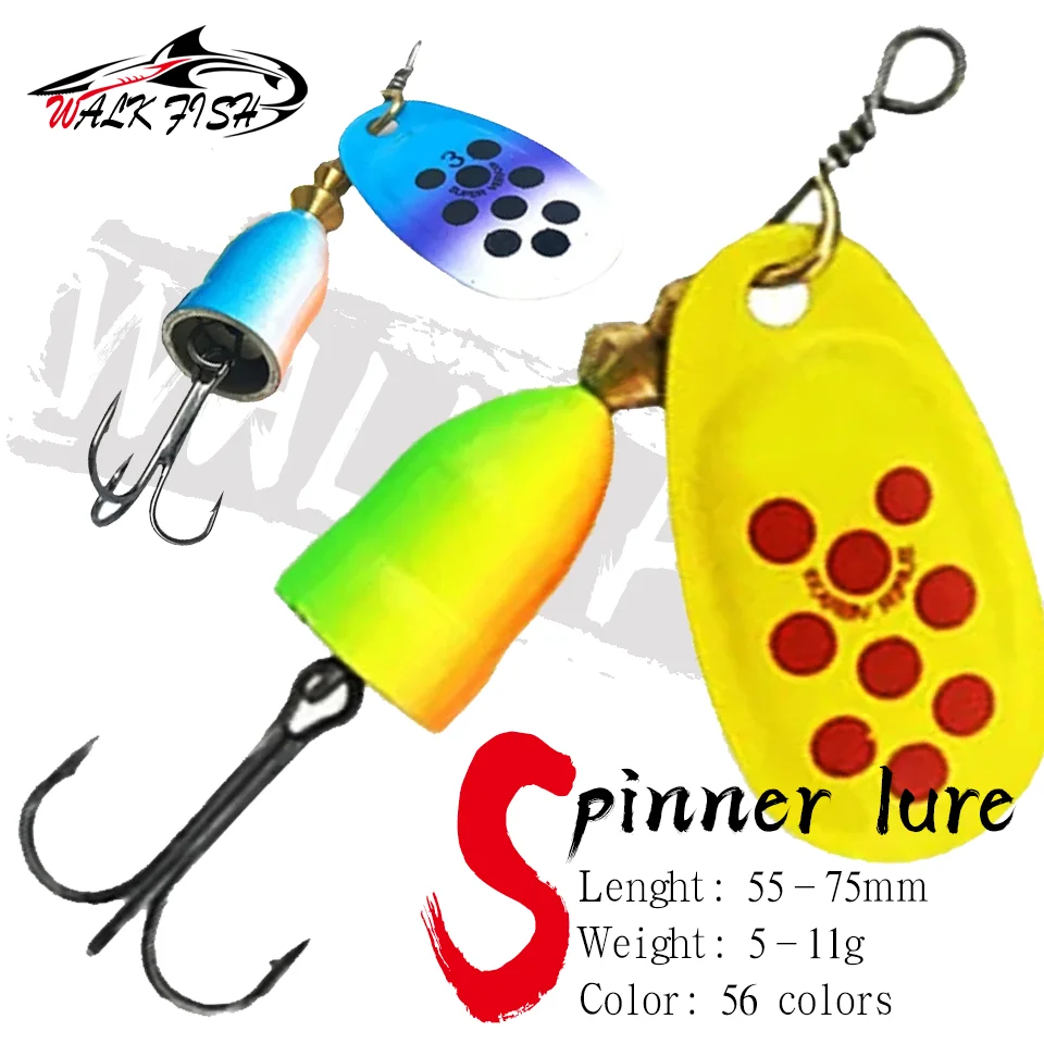 WALK FISH New 1#-5# 5g 6g 8g 9g 11g Metal Fishing Lure Spinner Bait High Quality Hard Baits Treble Hook Fishing Tackle For Pike