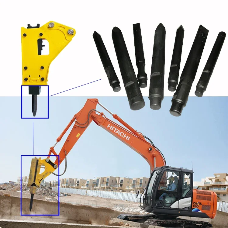 

hydraulic stone rock breaking hammer quartering electric Broken impact parts crushing drilling forging rotary demolition hammer