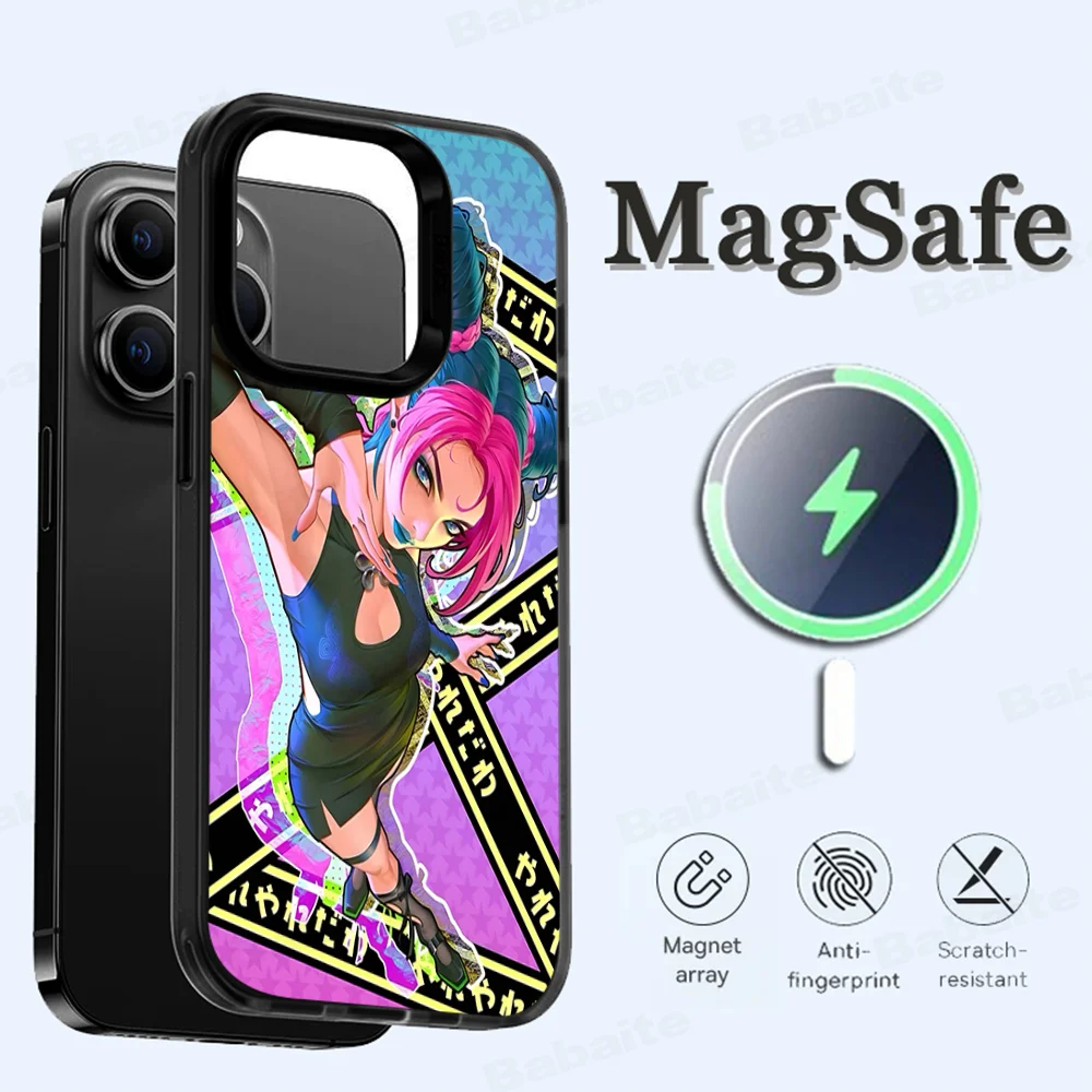 J-JoJos Bizarres Adventures Phone Case Magnetic Case For IPhone 16 14 13 12 11 15 Pro Max Plus For Magsafe Wireless Charge Cover