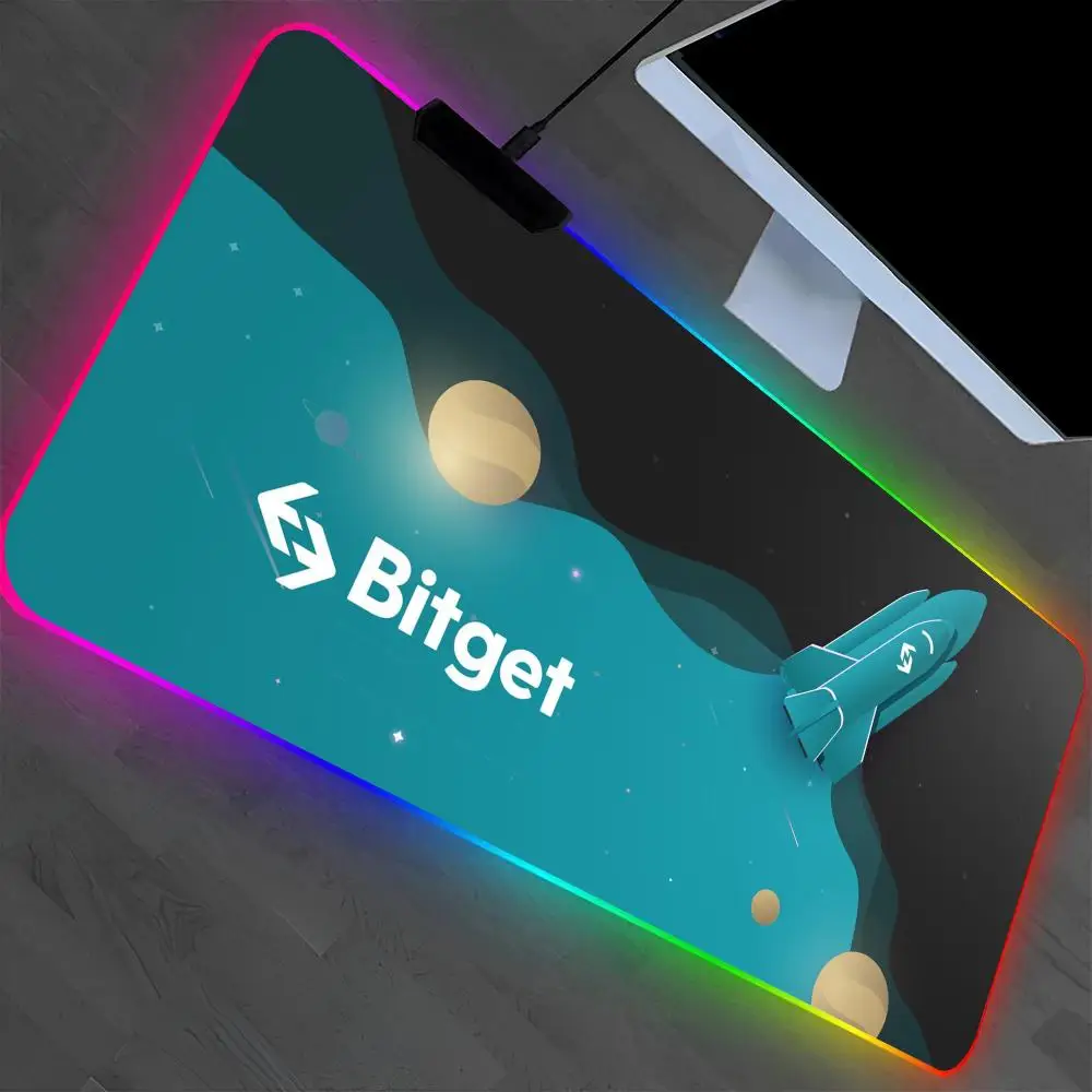 

B-Bitget Mouse Pad Laptop Mat Gaming RGB Anime Mousepad Backlit Gamer Girl Cartoon Table Pads Deskpad