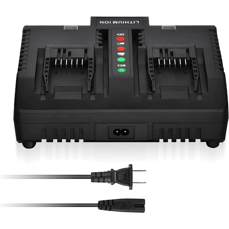 

Зарядное устройство для двух портов 20 в WA3875, совместимое с Worx 18 в/20 в, литиевая батарея WA3578 WA3525, зарядное устройство для литиевых батарей, вилка стандарта США