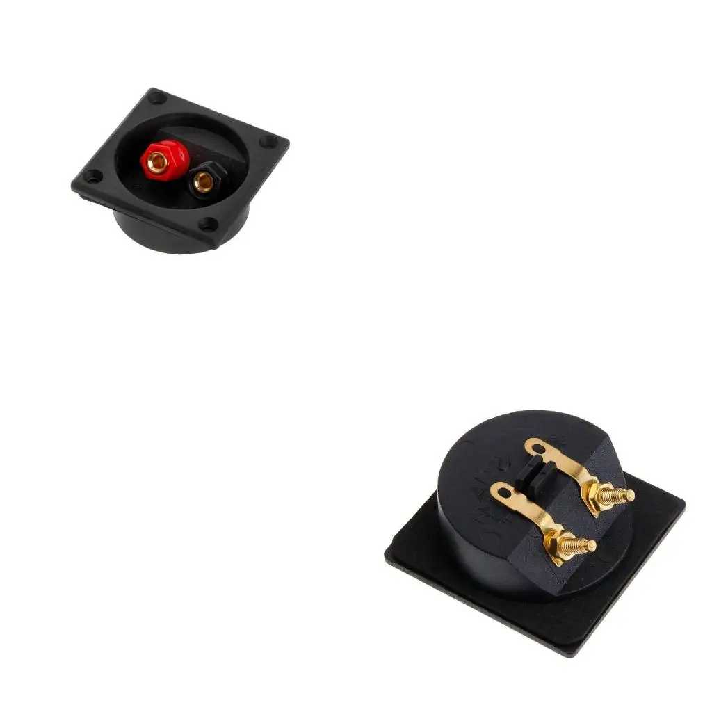 2-Way Speaker Box Terminal Binding Post Screw Cup Connector With 2 Banana Professional Speaker Wiring Terminal