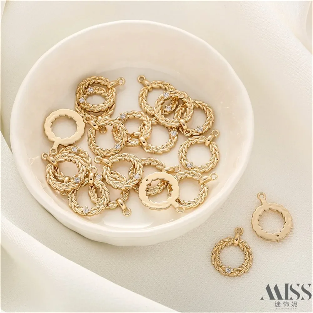 14K الذهب ملفوفة الحفاظ على اللون الزركون القمح الأذن قلادة عصابة DIY بها بنفسك اكسسوارات اليدوية سوار قلادة مجوهرات حلية قلادة