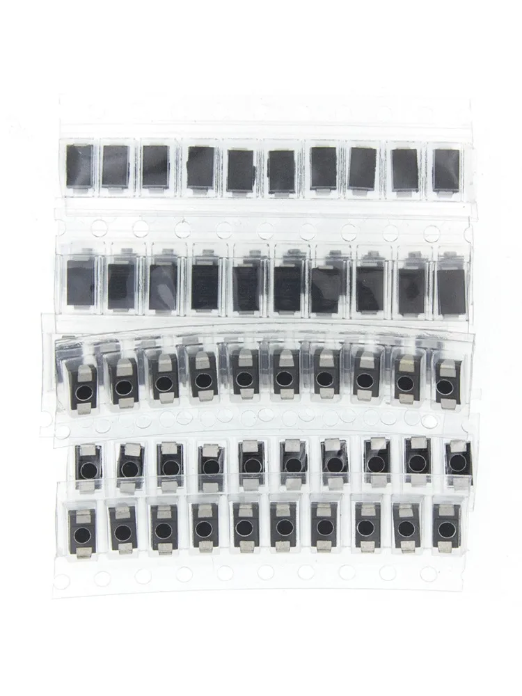 70/90PCS SMD diode 1N4001 1N4004 1N4007 SS14 SS34 SS16 SS36 Schottky diode kit, rectifier diode set M1 M4 M7 SS14 SS34 RS1M US1M