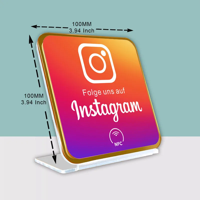 Deutsches Schreiben von NFC-gedruckten Karten, Plattenaufklebern, Ständer für Google Bewertungen, Instagram, WhatsApp, Hahn NFC