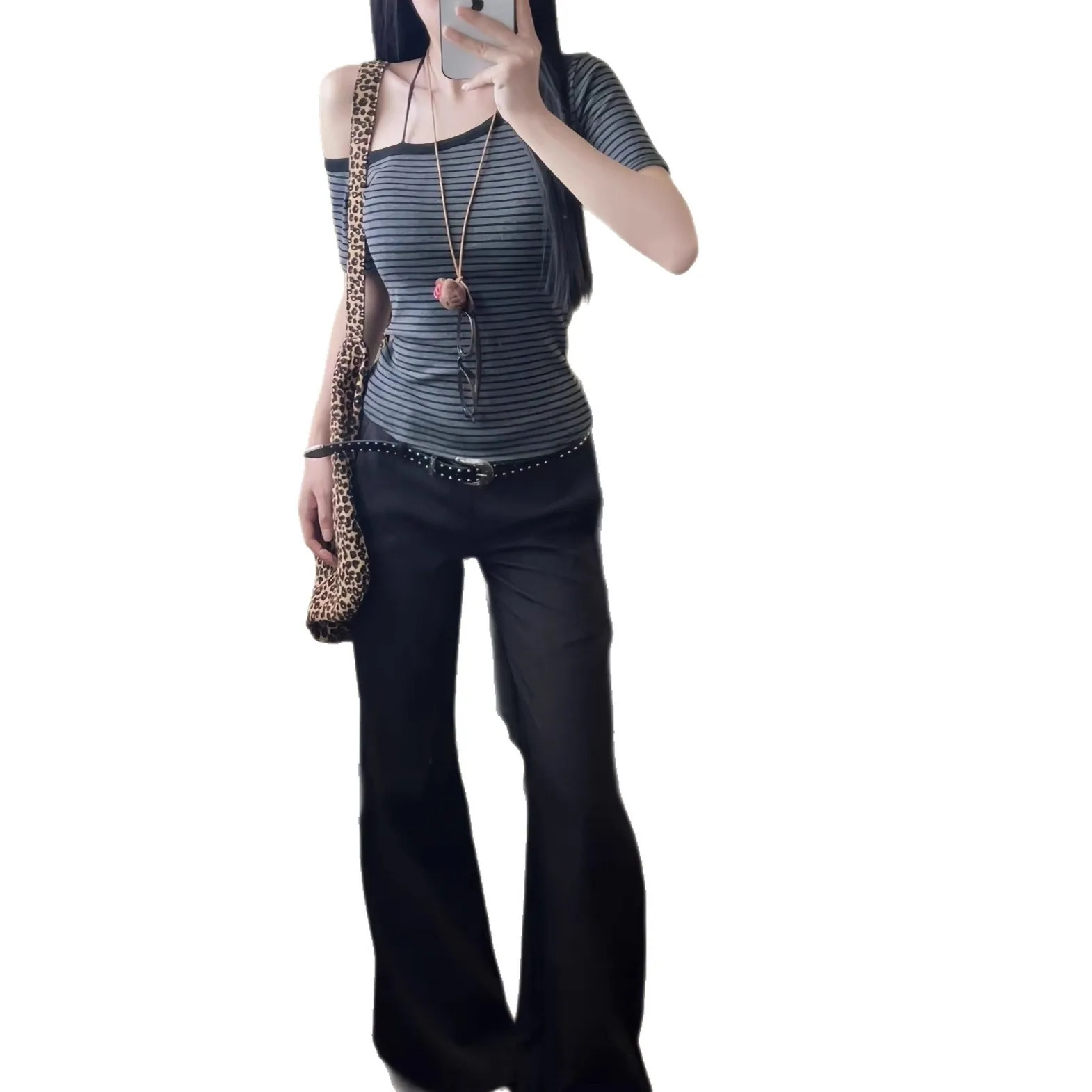 Camisetas a rayas Vintage Y2K para mujer, camisetas Kpop Kawaii Goth Harajuku de verano, ropa de calle bonita, ropa divertida y barata