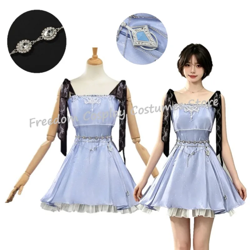 

Caleb Couple Suit Love And Deepspace Mc Player Cosplay Costume wig Blue Camisole Dress Props Women Clothes Halloween Party Suit