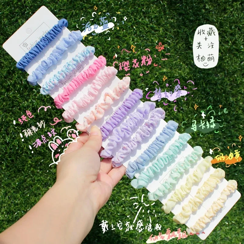 15pcs/set Women Elastic Hair Ties Soft Satin Hairbands Ties Ponytail Holder Scrunchies Kids Hair Accessories