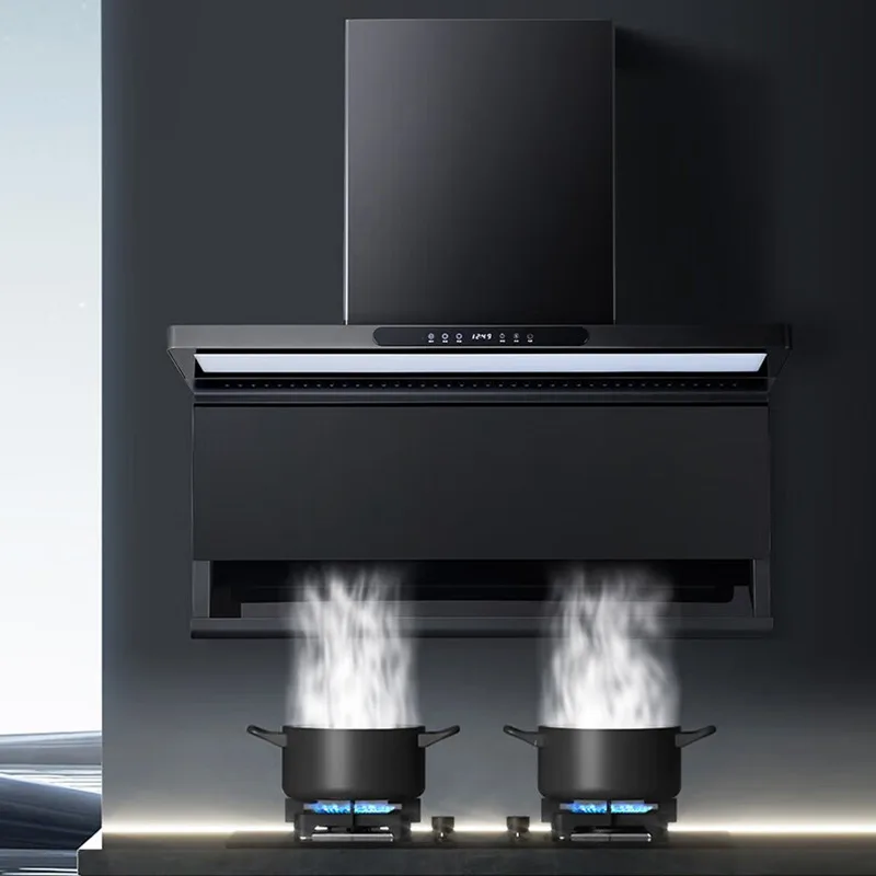 

High 7-Shaped Top And Side Dual Suction Range Hood For Home Kitchen