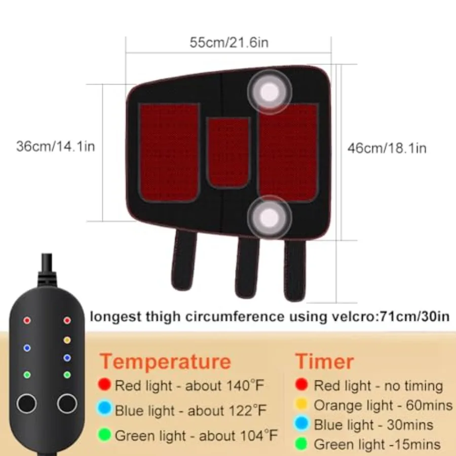 Electric Heating Pad for Thigh Knee and Calf Therapy: Heated Leg Warmer with Adjustable Size for Improved Circulation Targeted