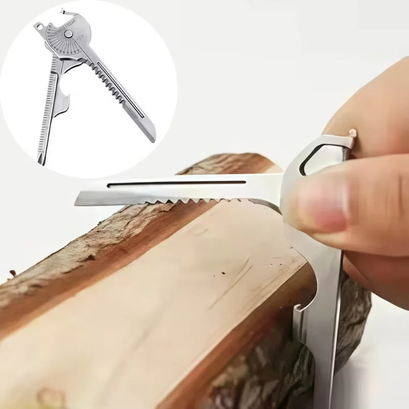 Outdoor Multifunctional Key Small Knife Bottle Opener Key Screwdriver Folding Tool Practical Eight In One Tool For Outdoor Use