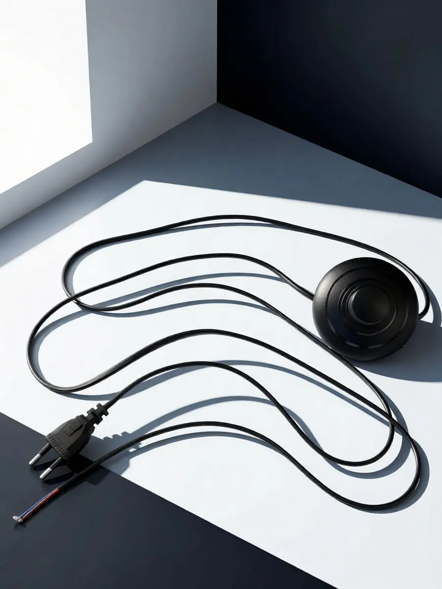 Black Lamp Power Cord with Plastic Foot Pedal Switch for Desk Light Cord Replacement Lighting Accessories Convenient Foot