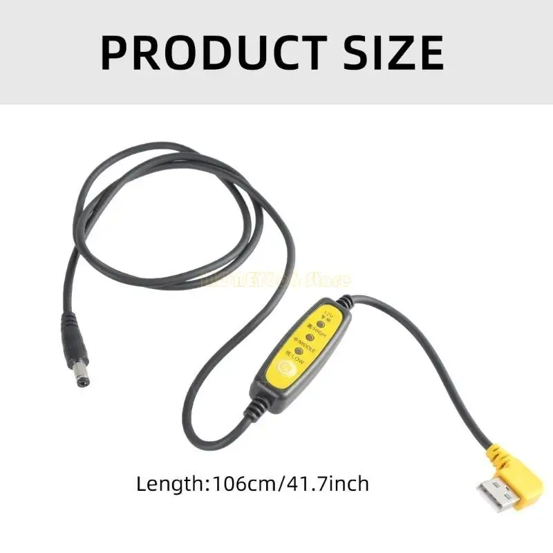 F62C Verstellbarer USB bis 12 V 5,5 x 2,1 mm Geschwindigkeitskabel für Lüftermotoren und LED -Leuchten