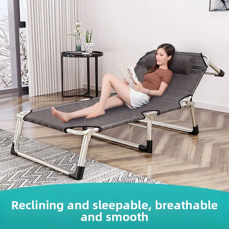 Foldable Single Bed Portable Multifunction Lounge Chair Office Nap Bed Army Cot Foldable Single Adult Bed Bed Modern Furniture