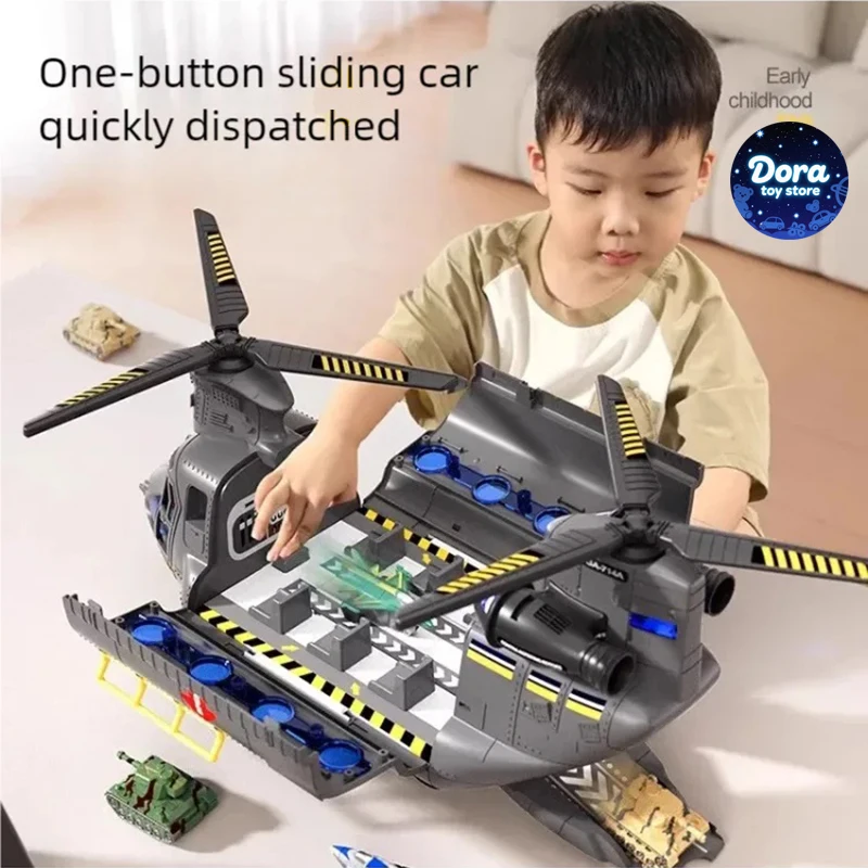 

Super sized helicopter toy children's alloy transport car for boys aged 3 to 6