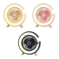 Rotatable Desk Desktop Outdoor Table Cooling Fan With LED Light Rechargeable Portable Fan Small