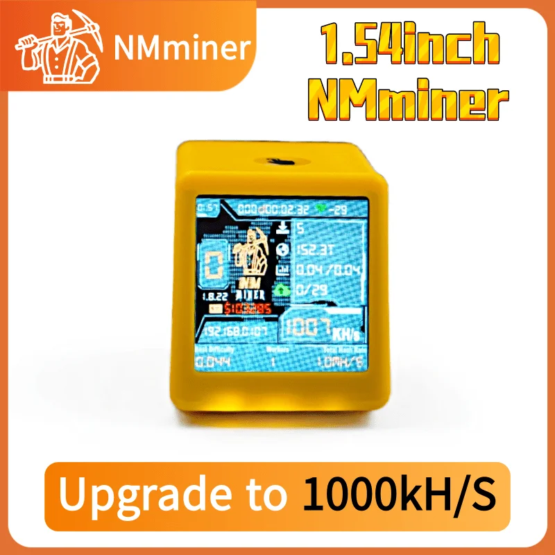 NMMiner تلفزيون ذكي ملون 1000KH/s Bitcoin Miner ESP32 BTC SOLO اليانصيب ساعة سطح المكتب الصامتة-هدية ذكية لعشاق التكنولوجيا