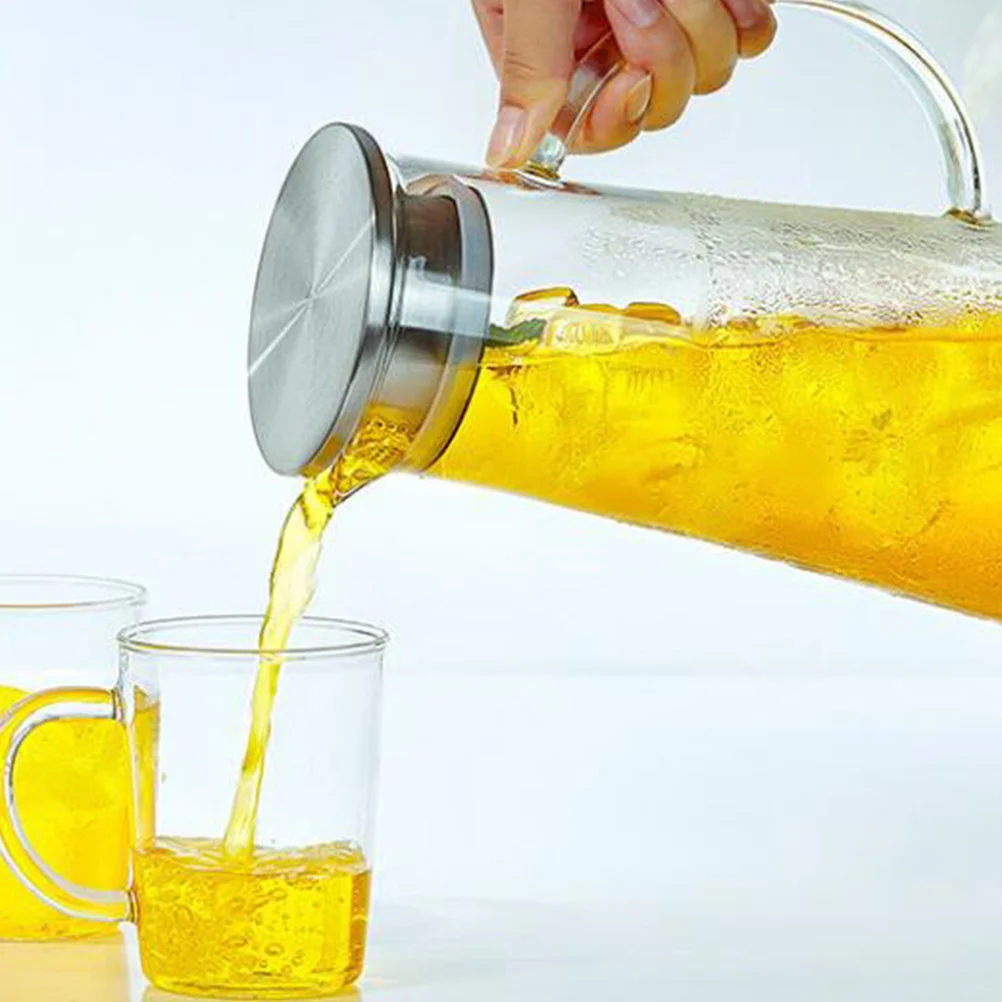 

1Pcs High Borosilicate Glass Bottle 1450ml Large Capacity Smooth Surface for Home Kitchen Transparent Household Tea Bottle