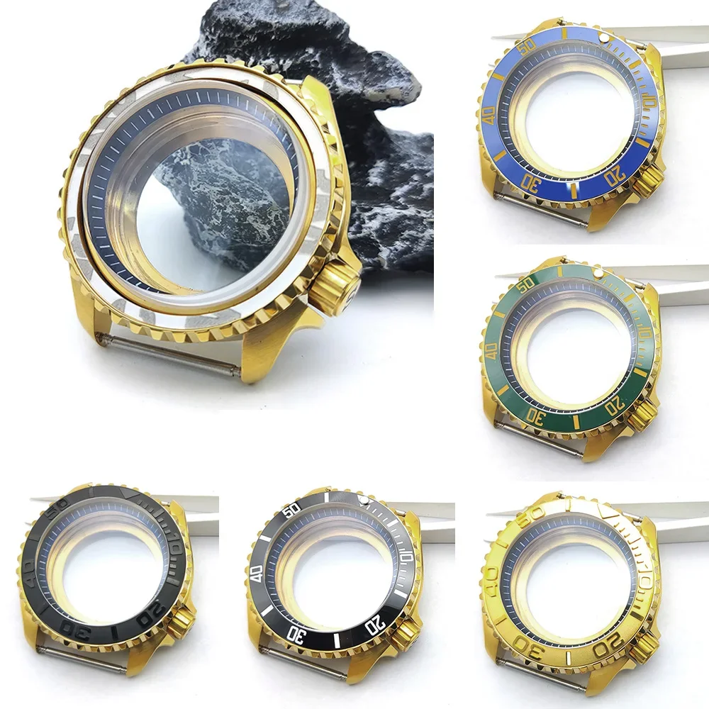 

R 42 мм модифицированный с SK007 Top Sapphire Gold NH35/36 чехол Дайвинг подходит для Seik Miyota 8215 ETA2824 подводные часы GMT
