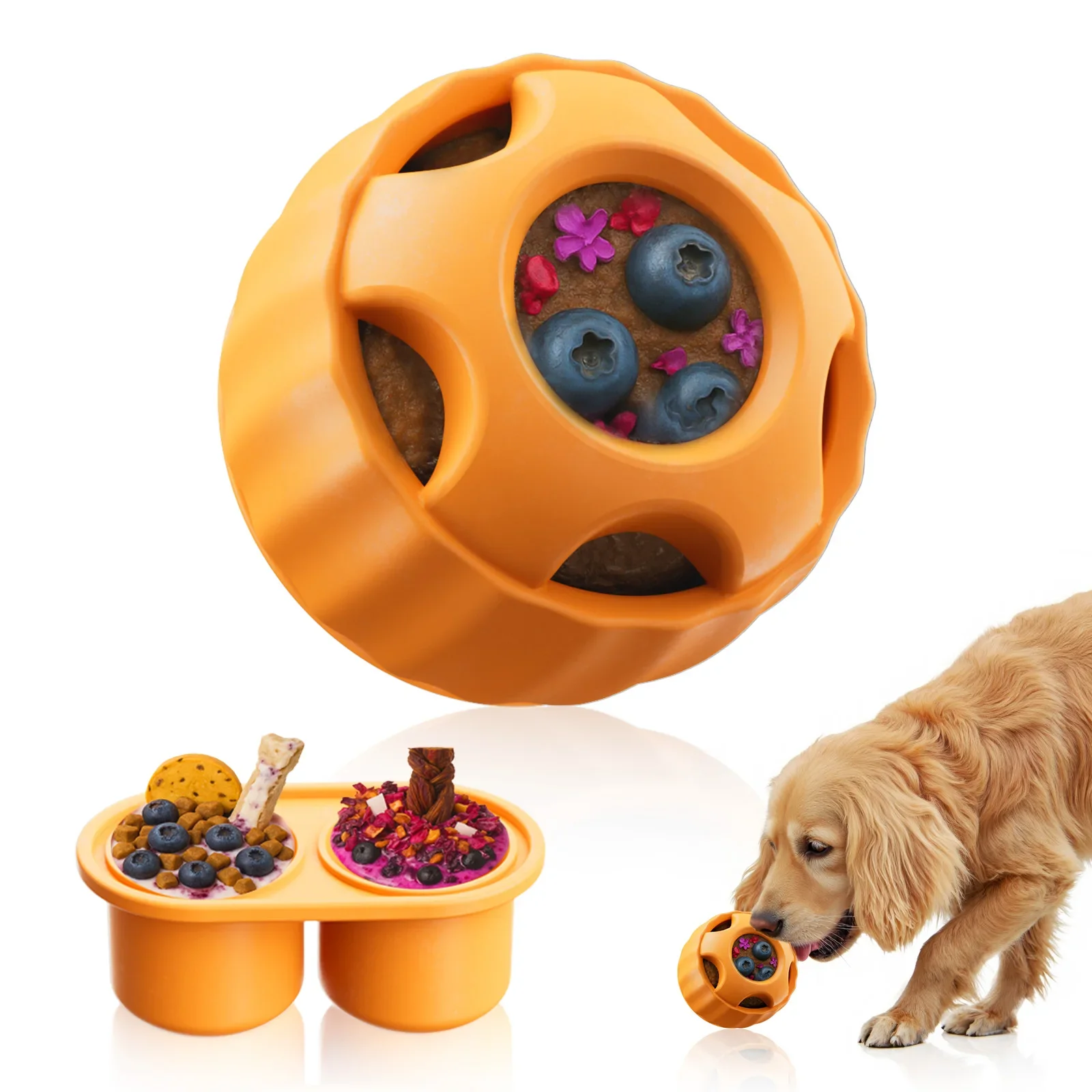 Juguetes Interactivos para Perros para Combatir el Aburrimiento – Moldes de Silicona para Premios Saludables para Perros, Juguete de Enriquecimiento para Cachorros, Ideal para Congelar en Verano