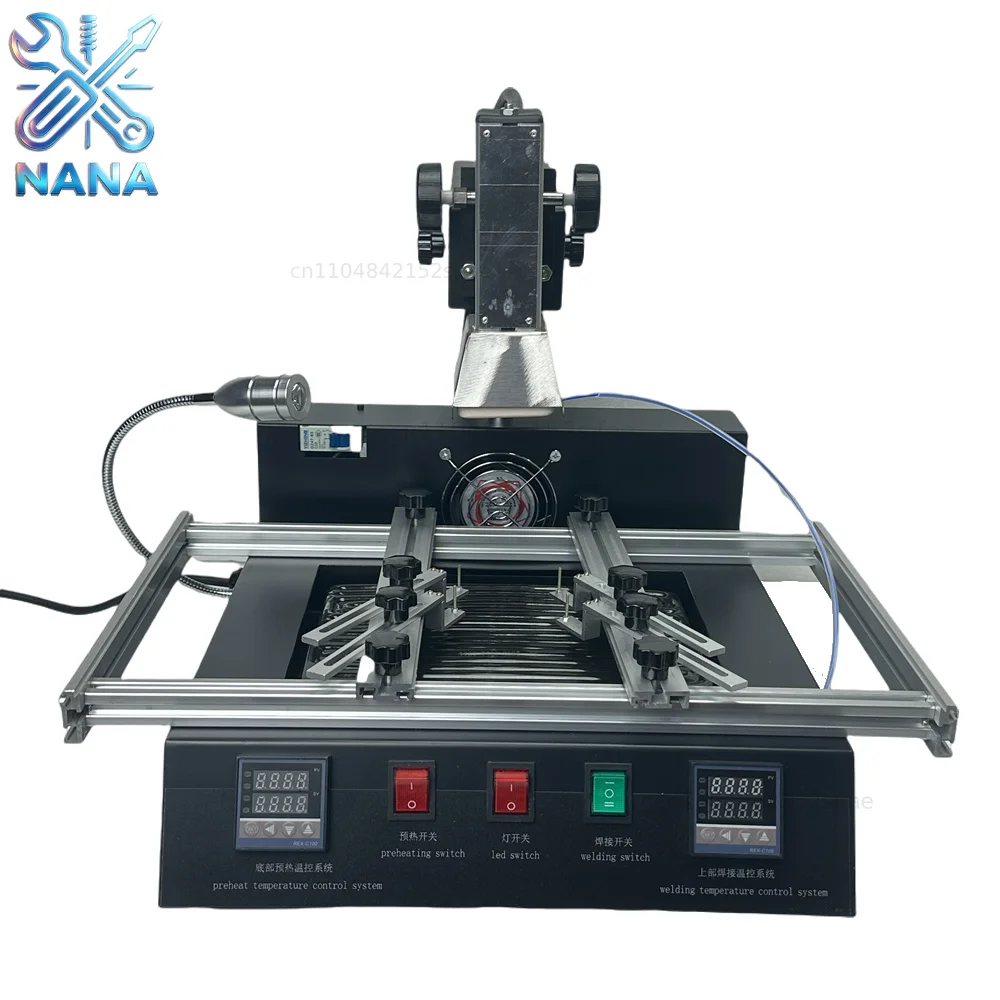 Hot Air BGA Rework Station Infrared Type 220V 2 Temperature Zones SMD Soldering Station 1850W Motherboard Repair Reballing Tools