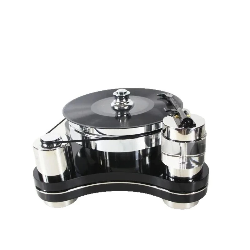 Minimalist Modern Vinyl Record Player Stainless Steel Ornament Hotel Club Living Room Desktop Art Decorative Craft