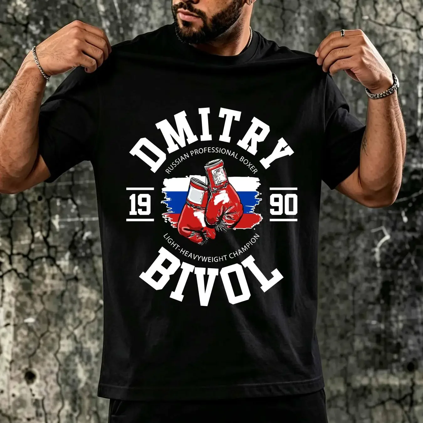 washed T Shirt Dmitry Bivol 1990 Russian Boxing American Funny Logo Men's SIZE S 5XL long or short sleeves vintage Washed