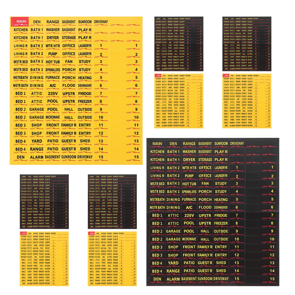 

10 Sheets Circuit Breaker Tags Panel Labels Stickers Electrical Identification Box