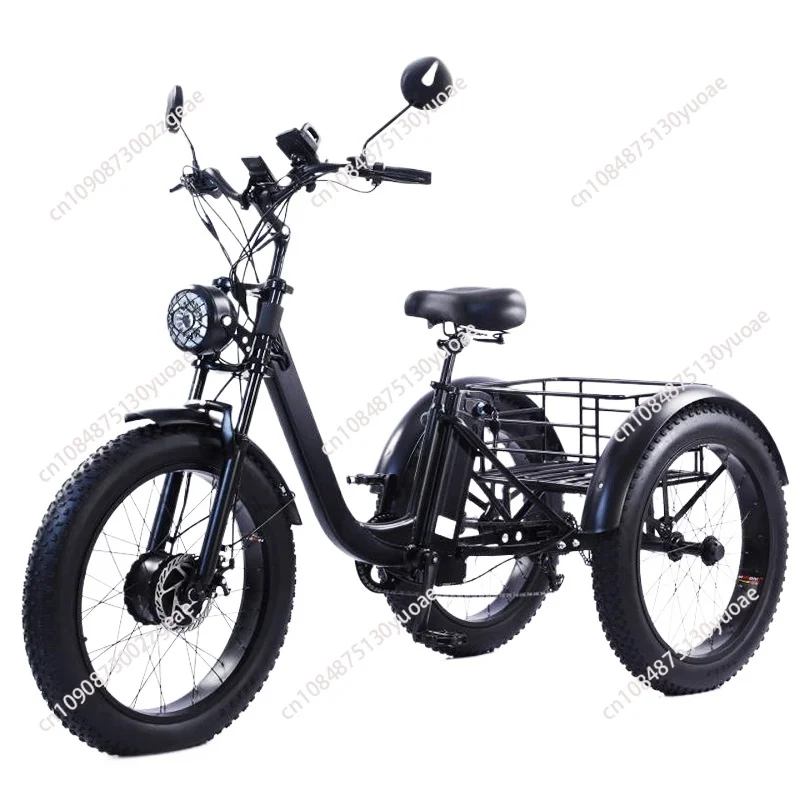 

Electric Cargo Bike for Adults, Mountain Off Road, Powerful Tricycle with Removable Battery, 750W, 48V, 15AH, 24 Inch