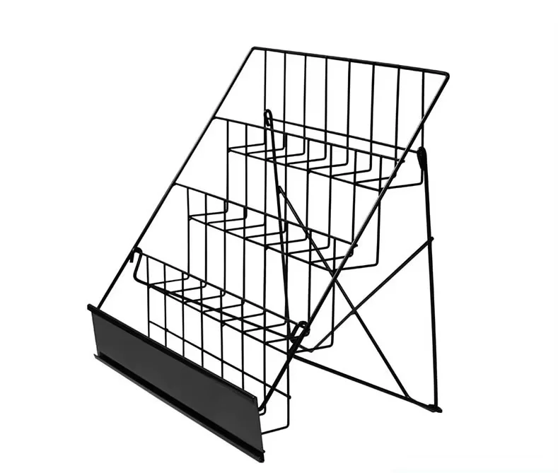 鉄製4層折りたたみ式本棚、エコフレンドリーな雑誌ラック、スーパーマーケット、書店、ディスプレイ＆アルバムスタンド