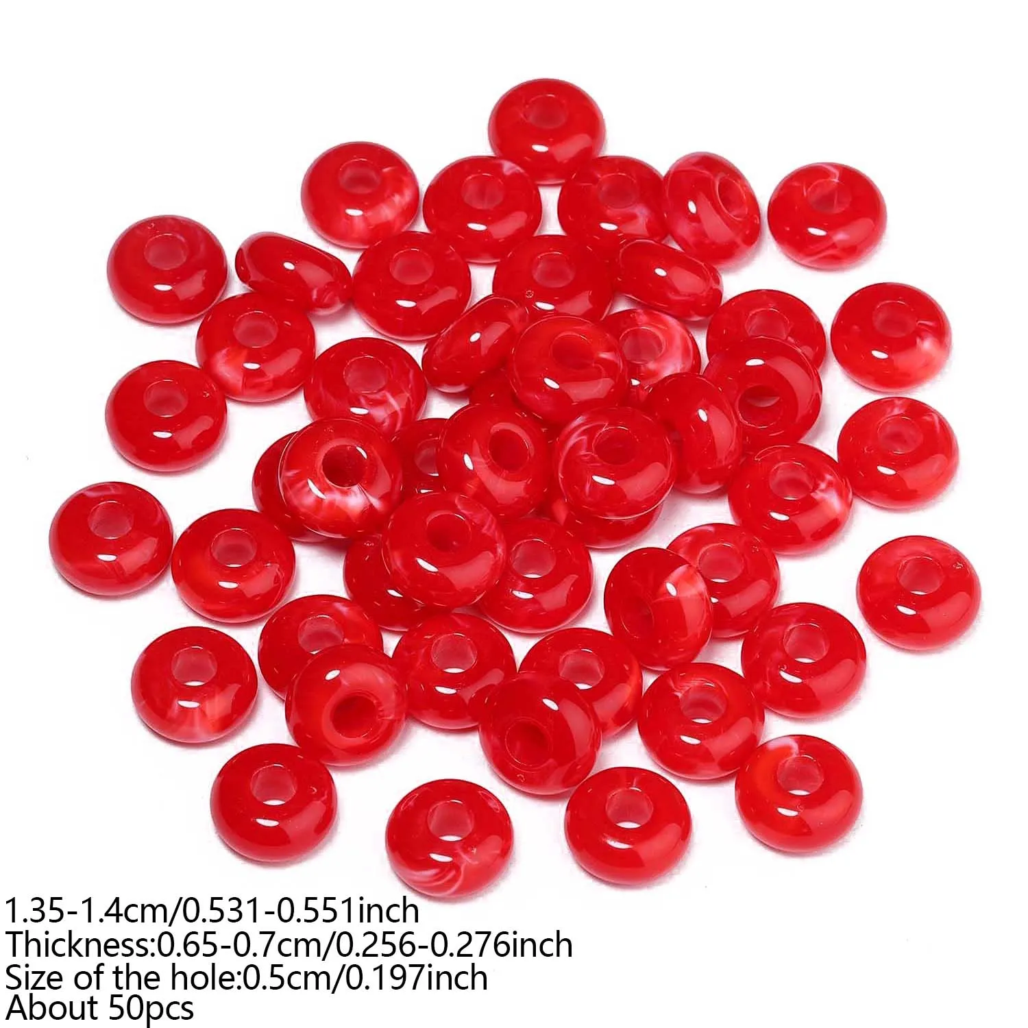 Acryl-Abakusperlen mit großem Loch, mehrfarbige lose flache runde Perlen für DIY-Schmuckherstellung, Armbänder, Halsketten-Zubehör – Detail 16