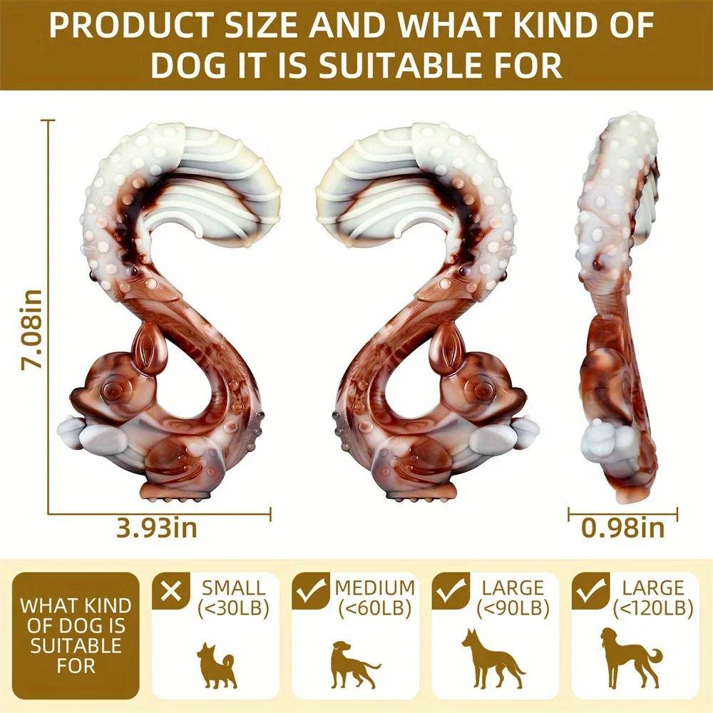 Unzerstörbares Kauspielzeug für Hunde, Nylon-Kauspielzeug für Hunde in Kaninchenform, Rindfleischgeschmack für mittelgroße und große Hunde (30–120 lb), starkes Kauen – Detail 13