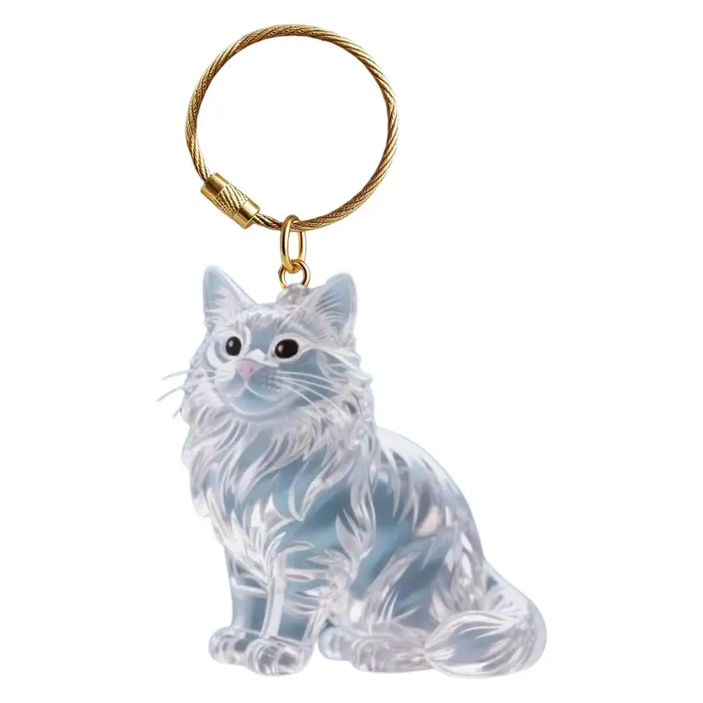 Cute Cat Dog Pet Hair Storage Box Keychain Bag Hanging Decoration Cat Hair Transparent Creative Souvenir,Pet Memorial Ideal Gift