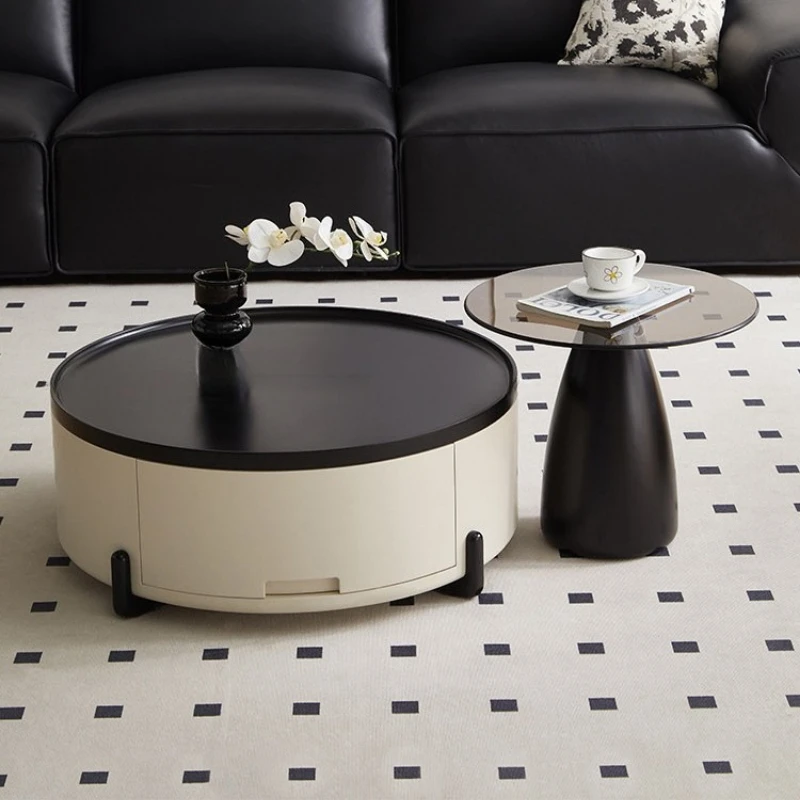 

Italian minimalist coffee table combination household modern round side table luxury corner mesa de centro salón room furniture