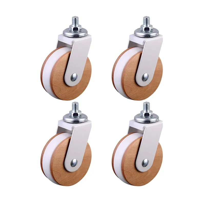 yes2.5' Screw Caster Wheels, Solid Wood Decoration Hotel Restaurant Trolley Casters Set of 4, Lightweight Total Capacity 200 lbs