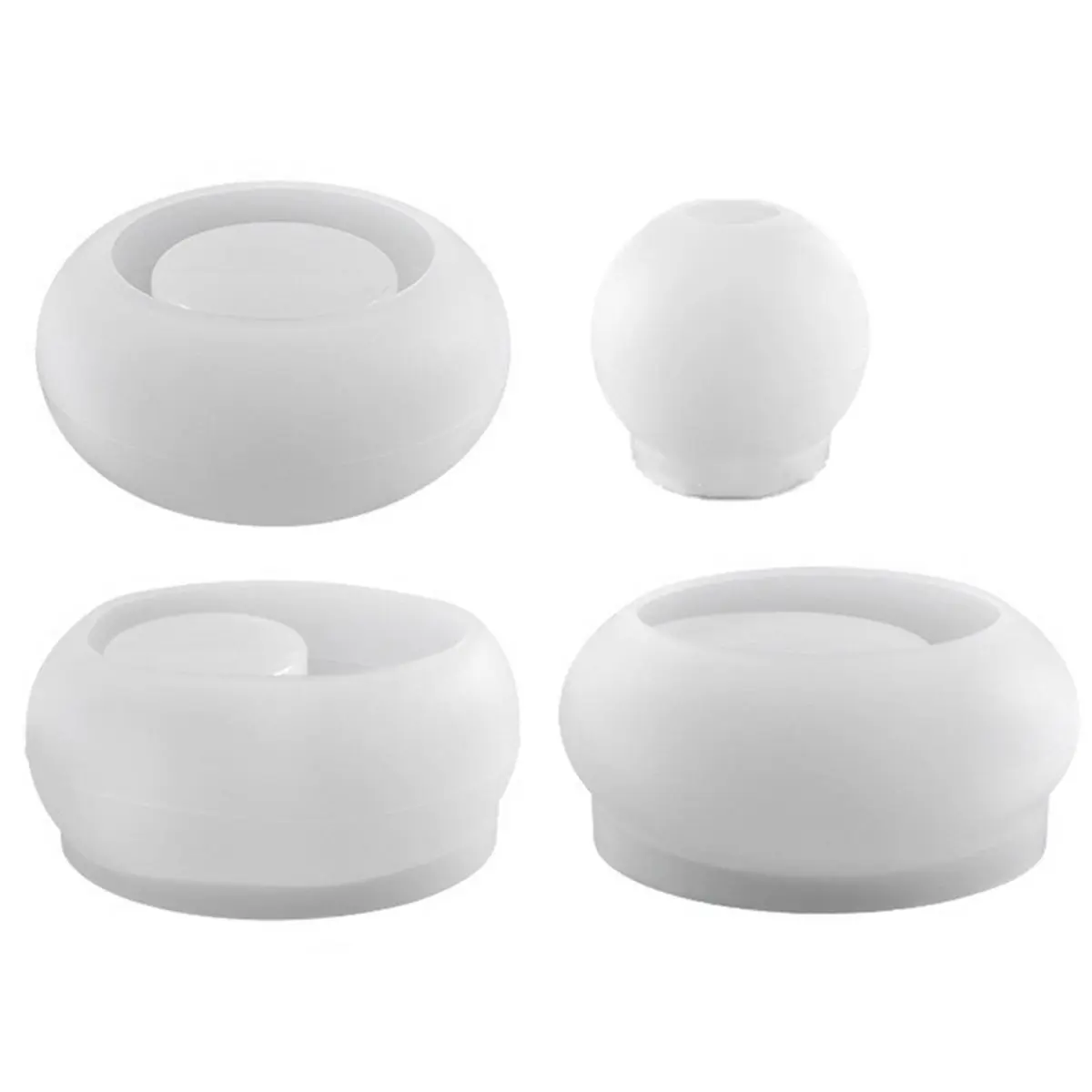 【2026 TOP Global】▼△◑4pcs Epoxy Resin Candlestick Silicone Mold for DIY Home Decor, 3D Flower Potted Ornament