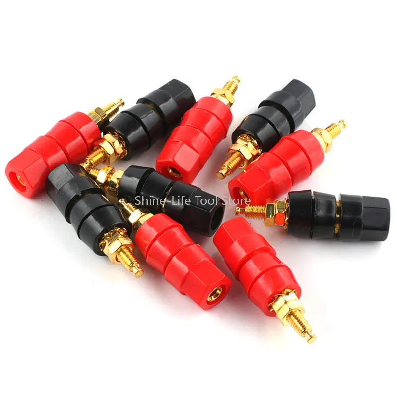 SL Black/Red Copper/iron Terminal M5 M6 M8 M10 Audio Speaker Binding Post Terminal Banana Plug Socket