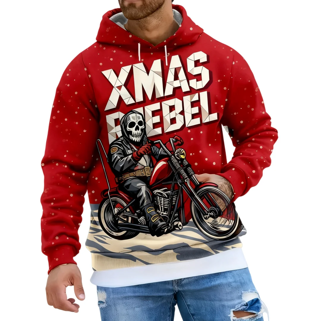 2025 جديد سانتا كلوز ركوب نمط هوديي الاتجاه كول الشارع البلوز عيد الميلاد نمط رياضية الخريف الشتاء البلوز غير رسمي