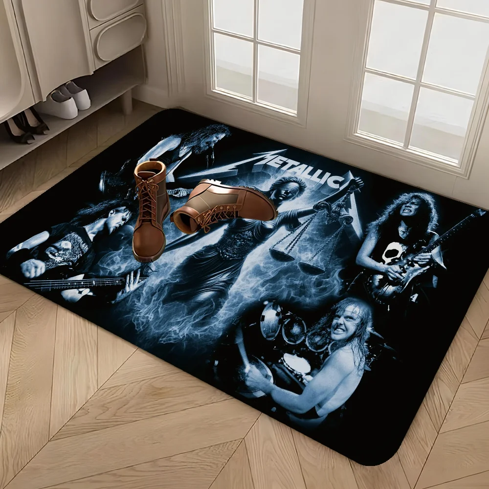 M-Metallica Entrance Door Mat Washable Non-Slip Living Room Sofa Chairs Area Mat Kitchen Welcome Doormat