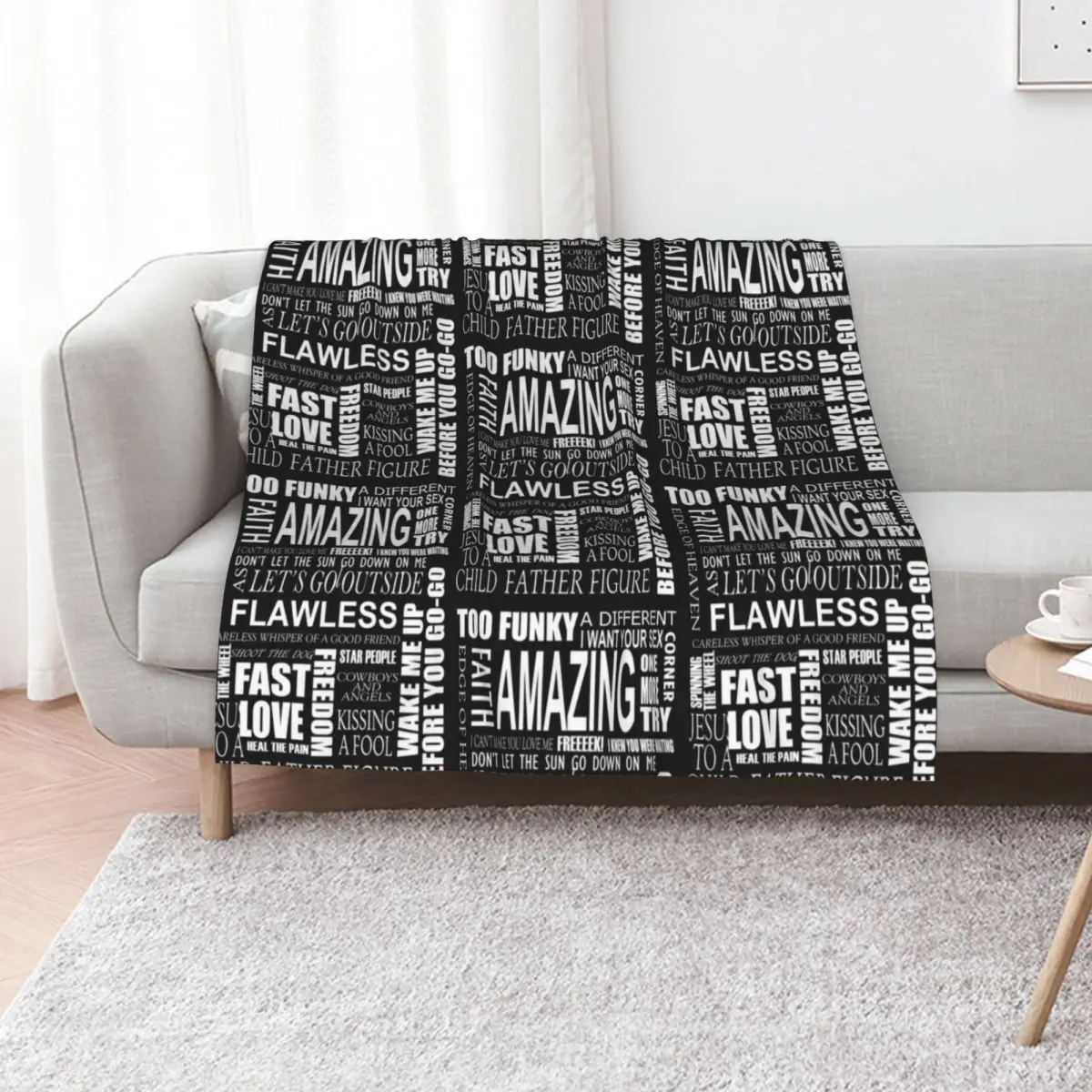 GEORGE MICHAEL LYRICS SONGS Throw Blanket Soft Big christmas gifts Plush Warm Blankets
