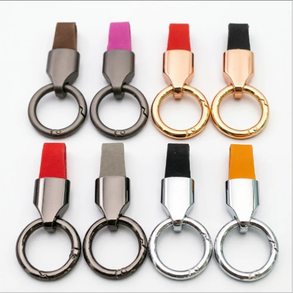 

3/5/10/pcs Trend Metal Ring Keychain Frosted Car Leather Keyring Personality Cute Custom Bag Pendant Souvenir Gift Odm Bulk