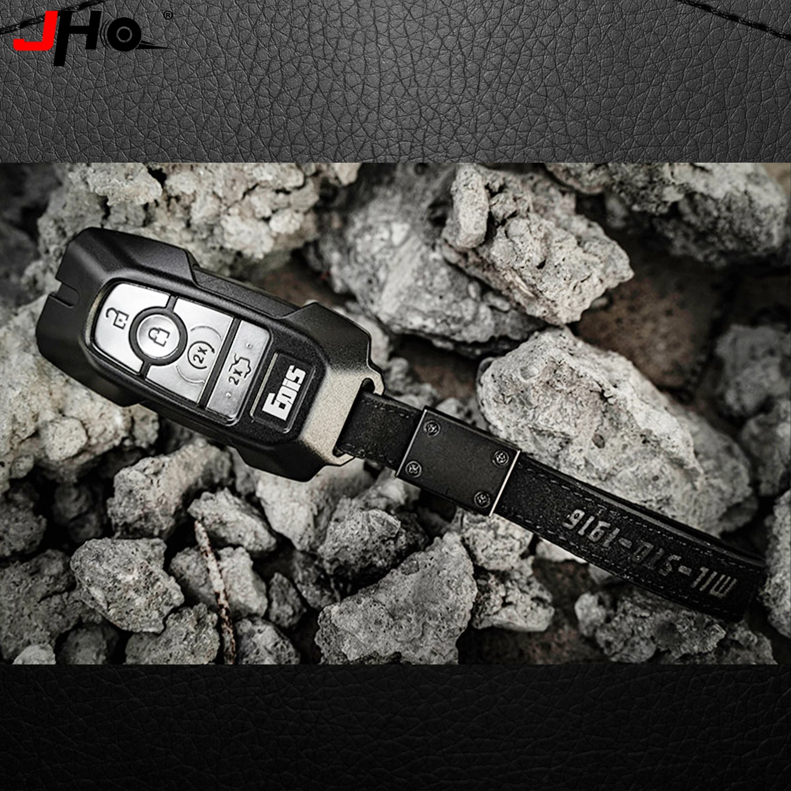 JHO Aluminum Alloy Key Fob Cover Case Shell Protector for Ford F150 Raptor 2021-2024