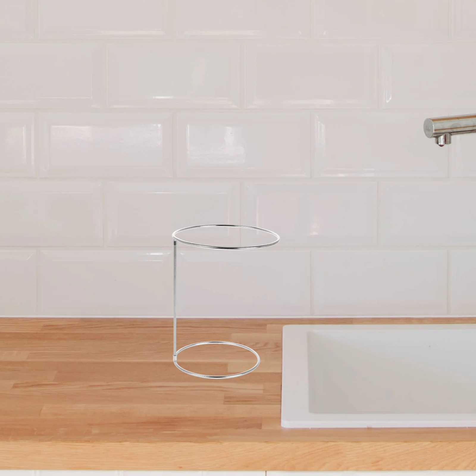 

Stainless Steel Kitchen Drain Rack Filter Residue Sink Accessory Trash Bag Holder Convenient Mesh Strainer Stand Waste Bag