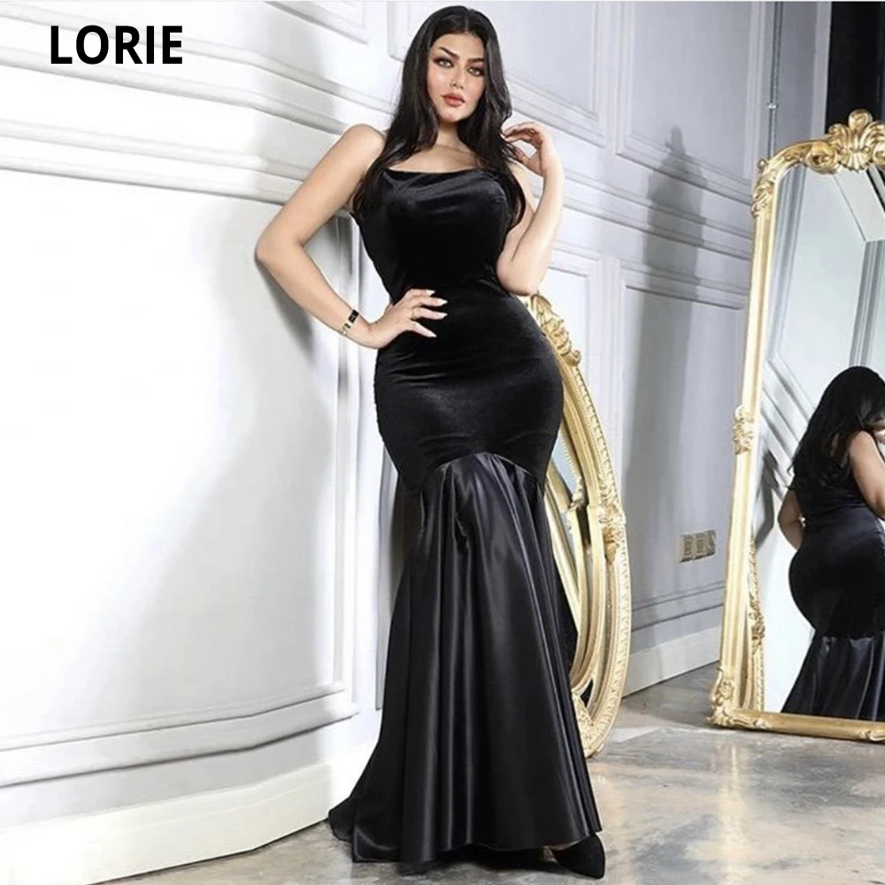 

LORIE Moroccan Cafta Saudi Arabia Evening Dresses 2022 Strapless Long Mermaid Sexy Velvet Serene Hill Abendkleider Party Dress