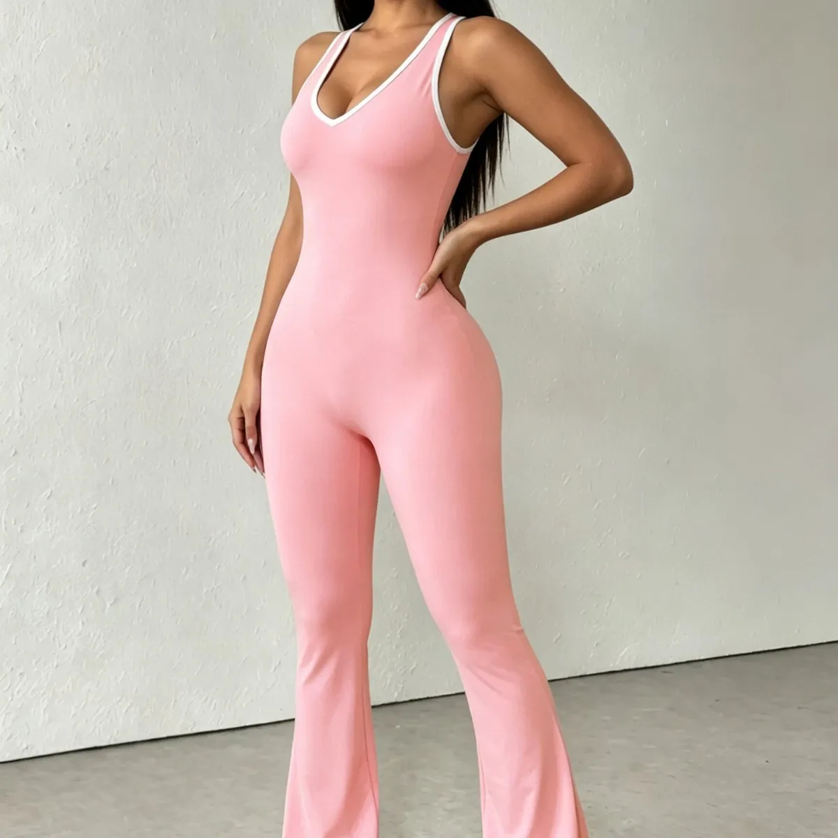 Yoga Jumpsuit For Women Gym Sports Fitness One-piece jumpsuit Beauty Back Push Up Flare Pants Training Bodysuits Hip Lifting