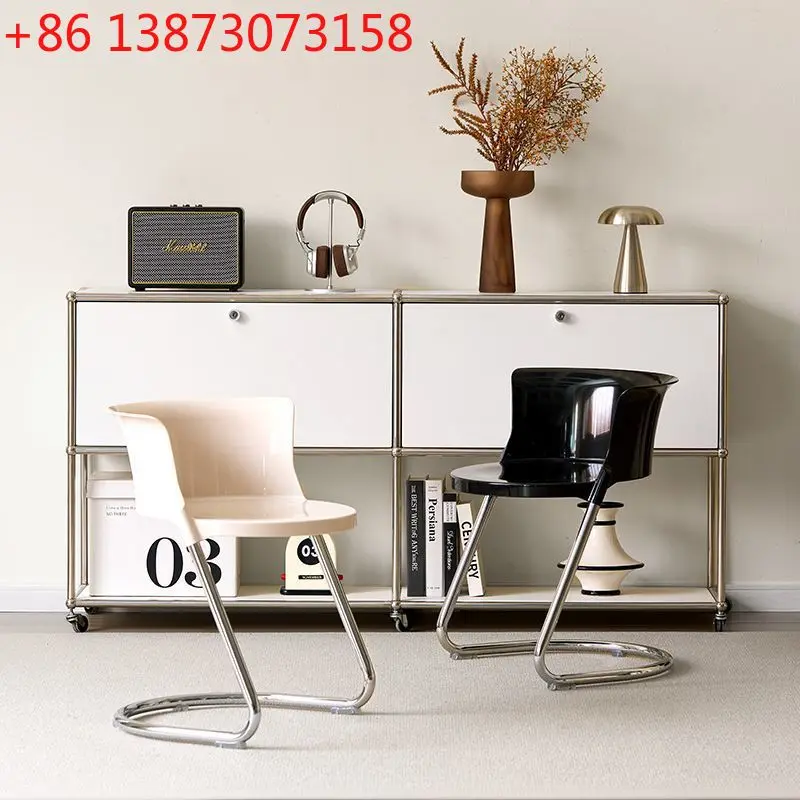 Nordic medieval dining chair designer home simple acrylic Internet celebrity backrest cafe transparent casual chair